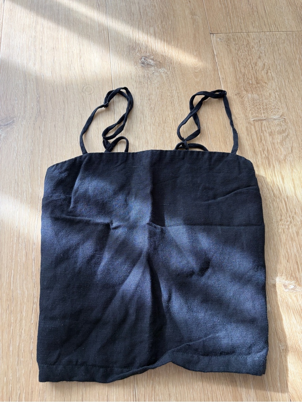 LINEN BLEND OPEN BACK TANK TOP - oak + fort